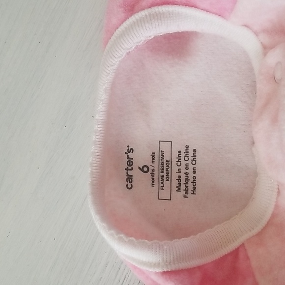Carter’s Reindeer Pink Fleece One Piece 6 Months - Picture 3 of 4